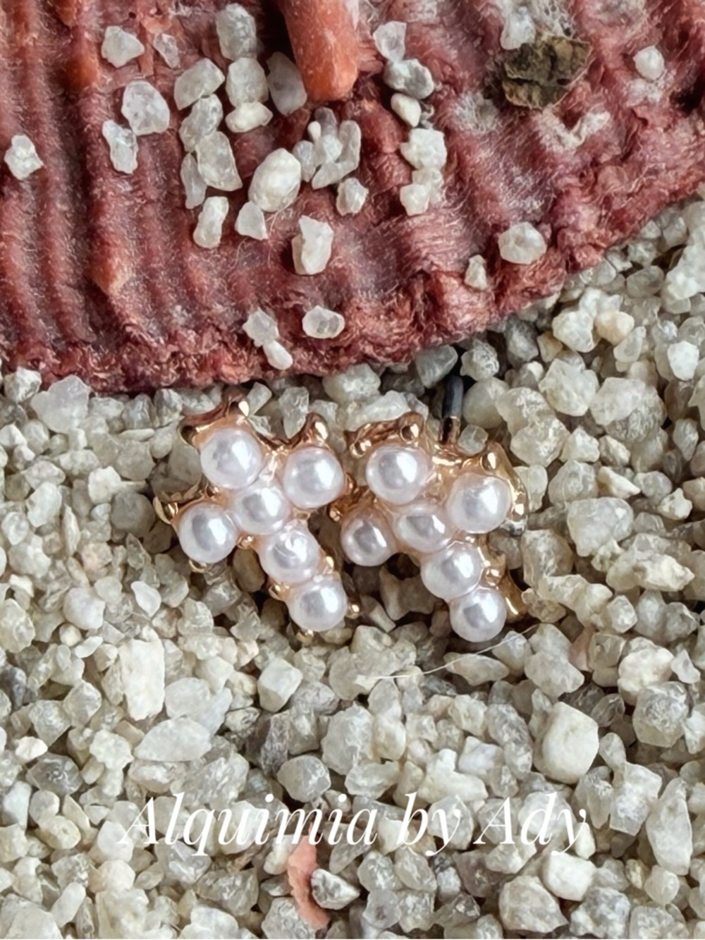 Alquimia Rose Gold Pearl Cluster Earrings